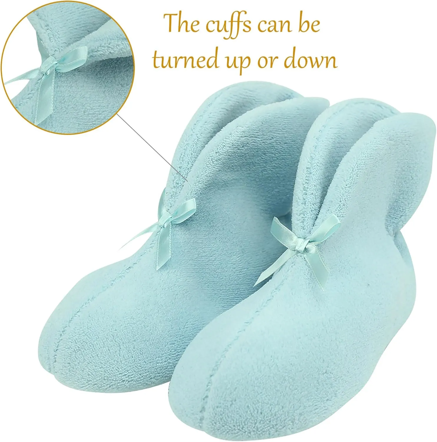 Slipper Boots for Women Non-Slip Warm Plush Lining House Shoes Coral Velvet Indoor Winter Bootie Slippers
