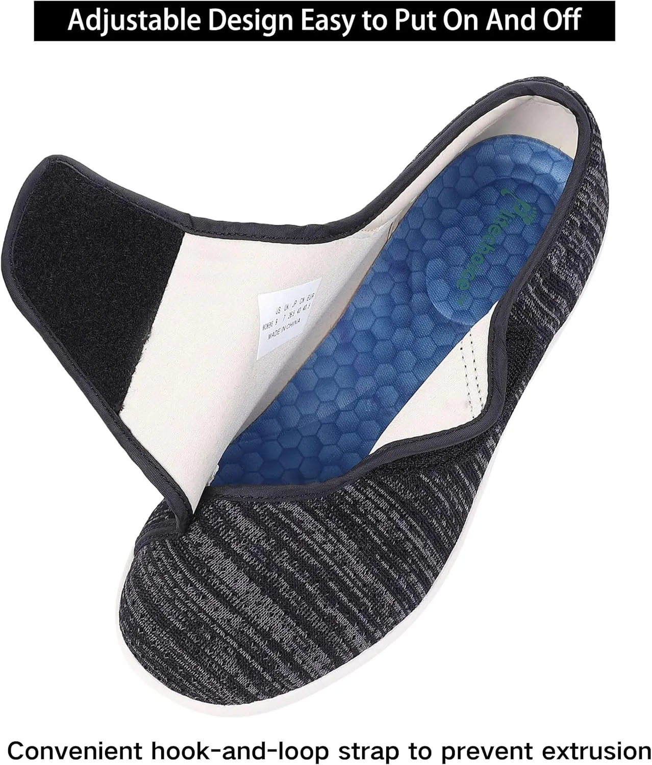 SPR&JOY Diabetic Shoes for Women, Women's Wide Width Elderly Shoes, Adjustable Closure Lightweight Breathable, Swollen Feet Walking Edema Sneakers