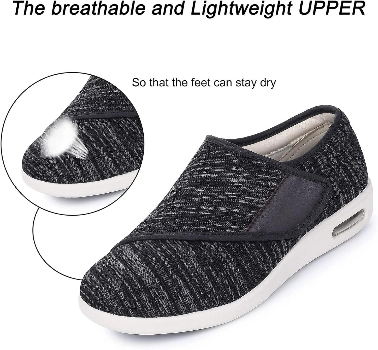 SPR&JOY Diabetic Shoes for Women, Women's Wide Width Elderly Shoes, Adjustable Closure Lightweight Breathable, Swollen Feet Walking Edema Sneakers