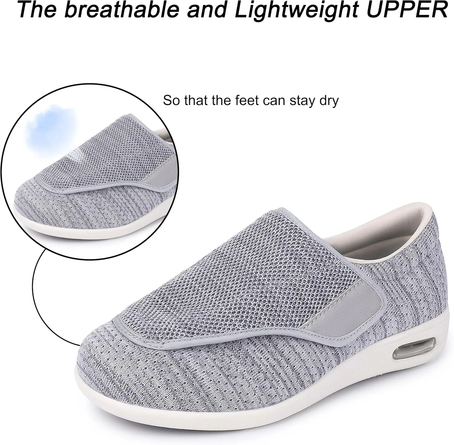 SPR&JOY Diabetic Shoes for Women, Women's Wide Width Elderly Shoes, Lightweight Adjustable Closure Breathable, Swollen Feet Walking Edema Sneakers