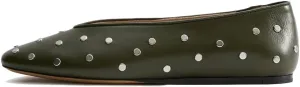 Studded Ballet Flats for Women Round Toe Low Heel Slip On Mary Jane Flat Comfortable Casual Ballerina Shoes