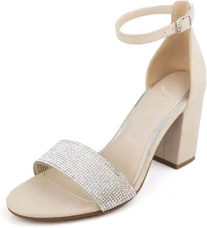 Sugar Women's Fashion Heel Sandals Chunk Dress Shoes with Ankle Strap Pump Sandal for Ladies - Cushioned and Comforable