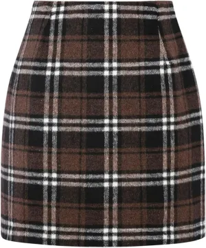 Sweater Dress for Women 2025 Mini Plaid Skirts for Women High Waisted Fall Winter Warm Pencil Short Stretchy Skirt