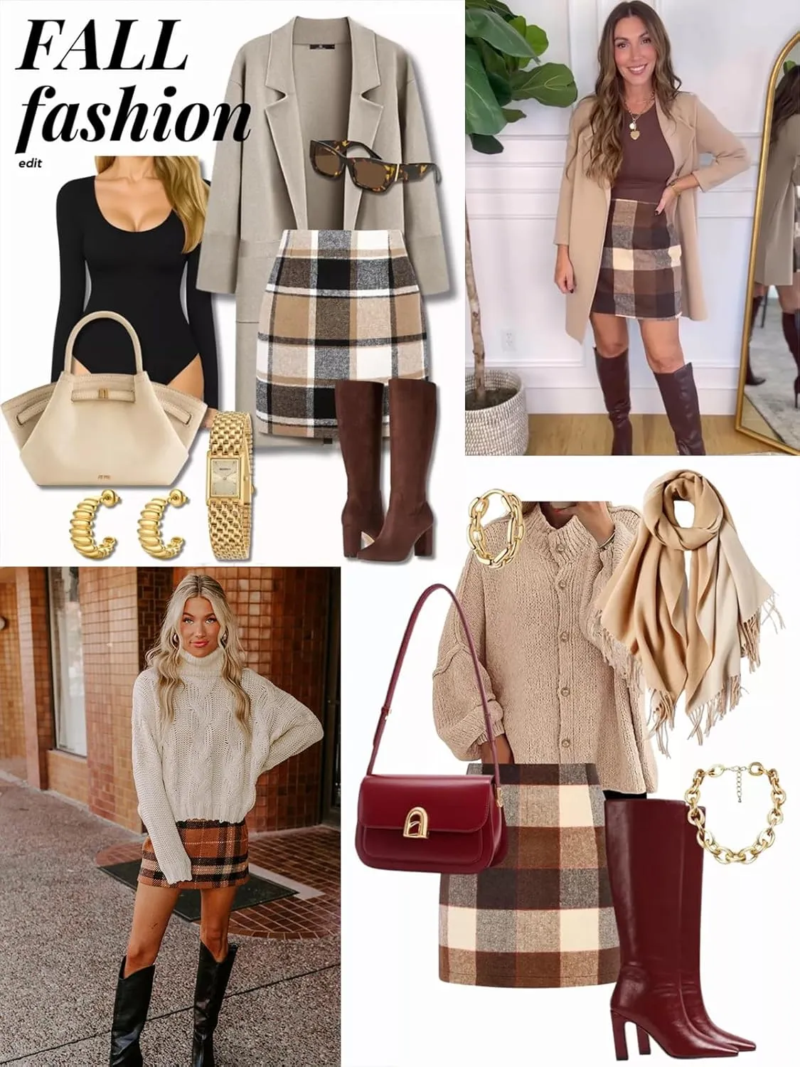 Sweater Dress for Women 2025 Mini Plaid Skirts for Women High Waisted Fall Winter Warm Pencil Short Stretchy Skirt