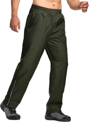 SWISSWELL Men's Golf Rain Pants Hiking Pants for Men Waterproof Breathable Mesh with Waterproof Zipper Pockets