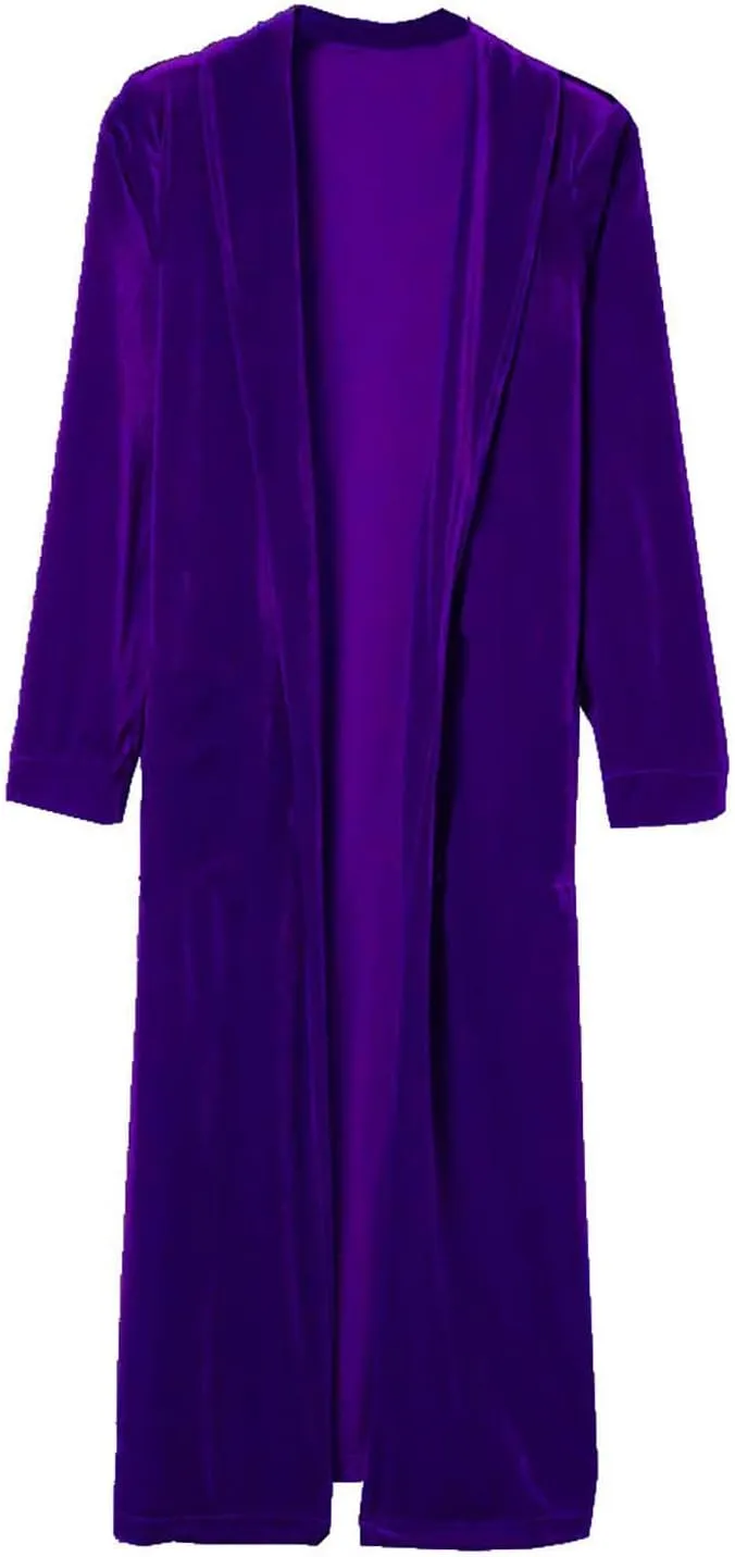TANGNADE Velvet Cardigan Jackets for Women Long Lapel Collar Open Front Elegant Velour Blazer Cardigan Trench Coat