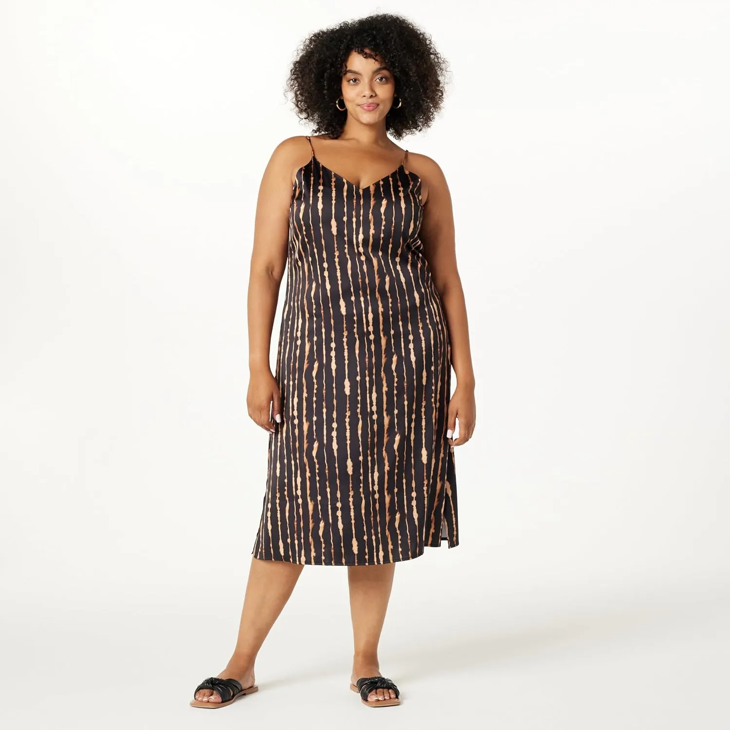The Drop Women's Ana Silky V-Neck Midi Slip Dress