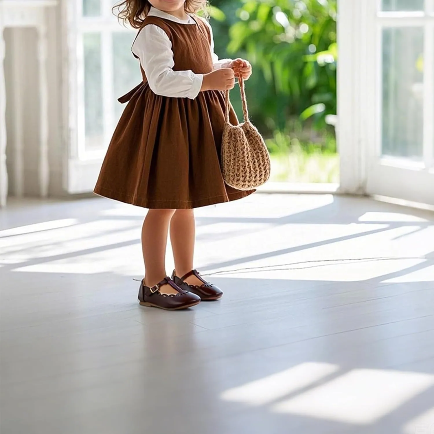 THEE BRON Mary Jane Shoes for Girls T-Strap Toddler Flats Patent Leather with Crafted Legacy