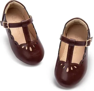 THEE BRON Mary Jane Shoes for Girls T-Strap Toddler Flats Patent Leather with Crafted Legacy