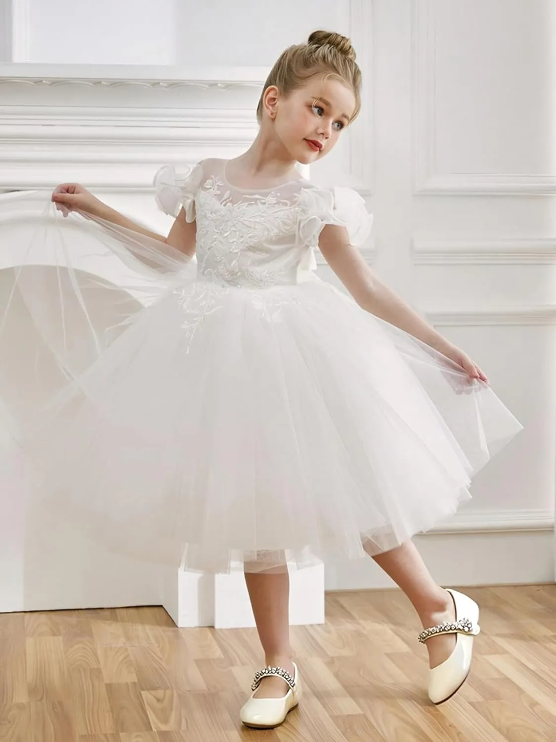 Toddler Flower Girl Dress Shoes - Little Girl Mary Janes for Wedding Party