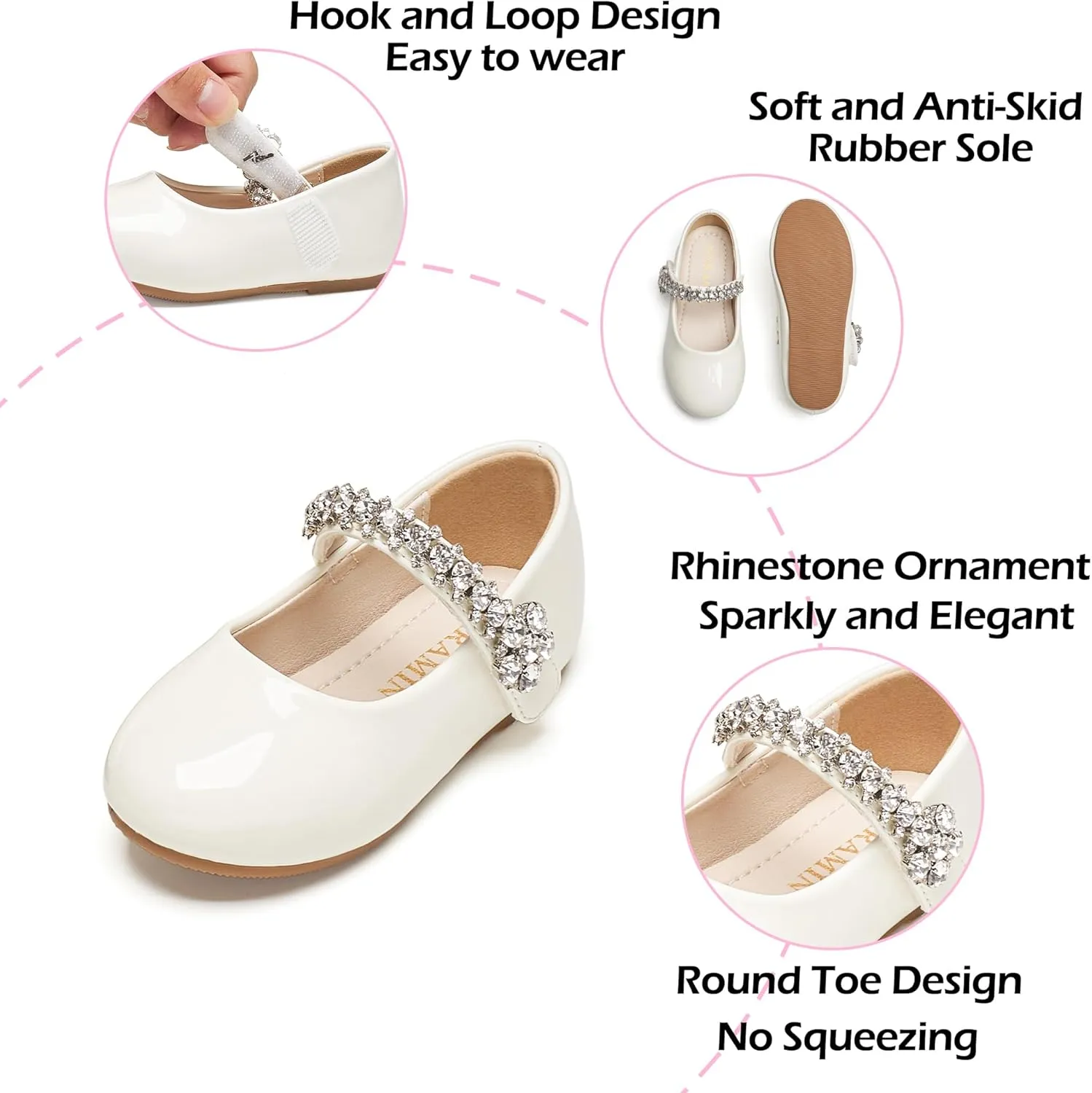 Toddler Flower Girl Dress Shoes - Little Girl Mary Janes for Wedding Party