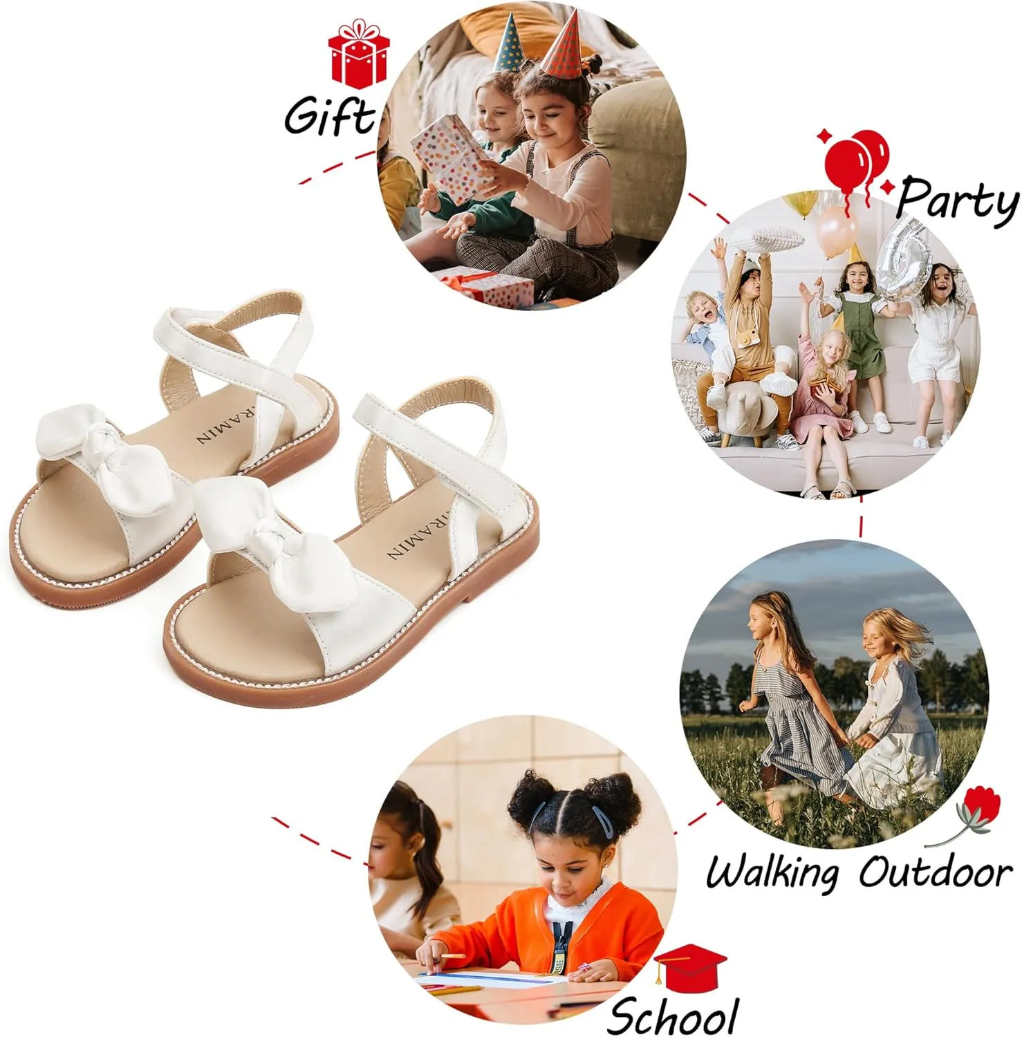 Toddler Flower Girl Sandals - Girl Summer Dress Shoes Toddler Little Kid Wedding Party