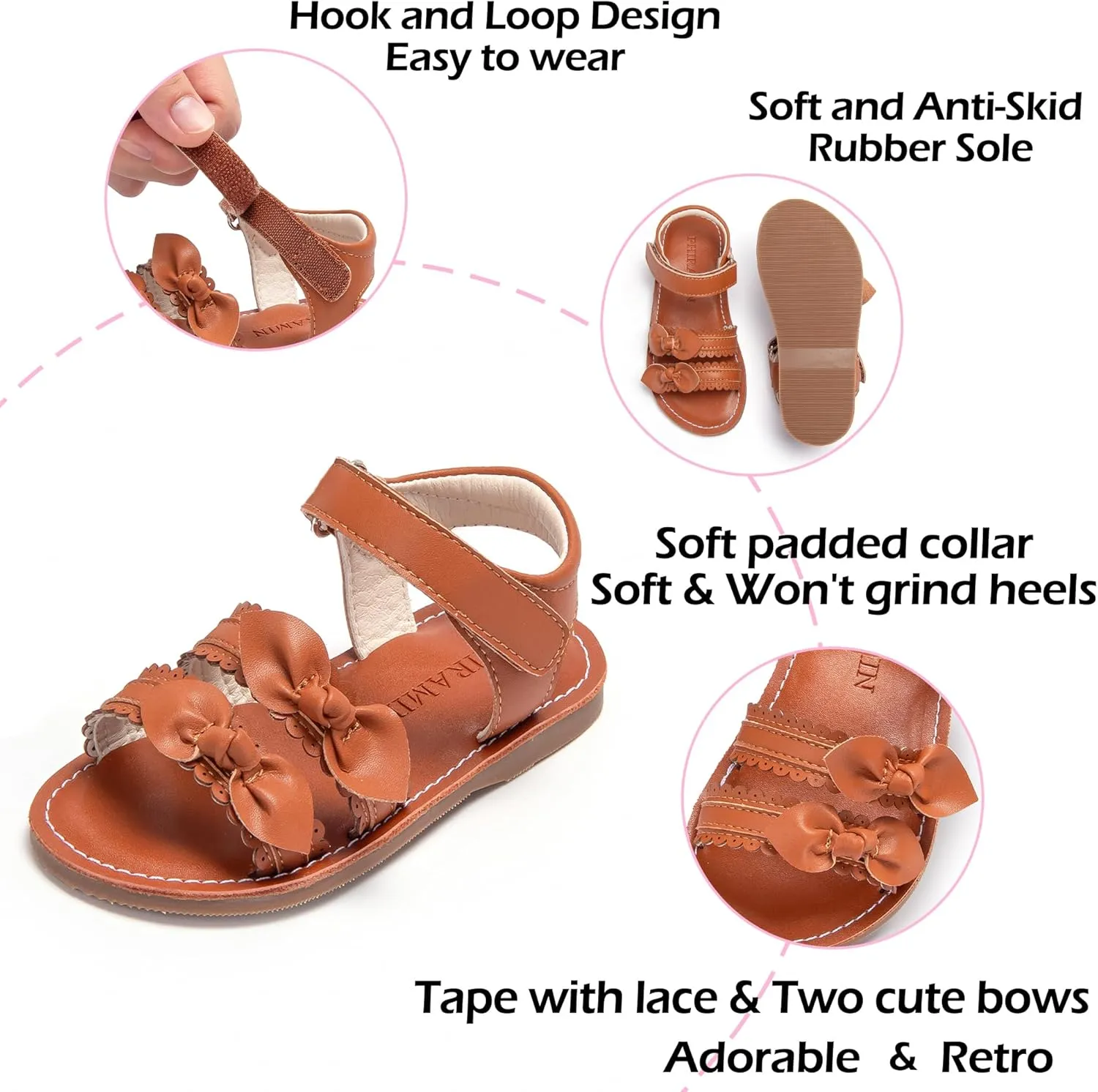 Toddler Flower Girl Sandals - Girl Summer Dress Shoes Toddler Little Kid Wedding Party