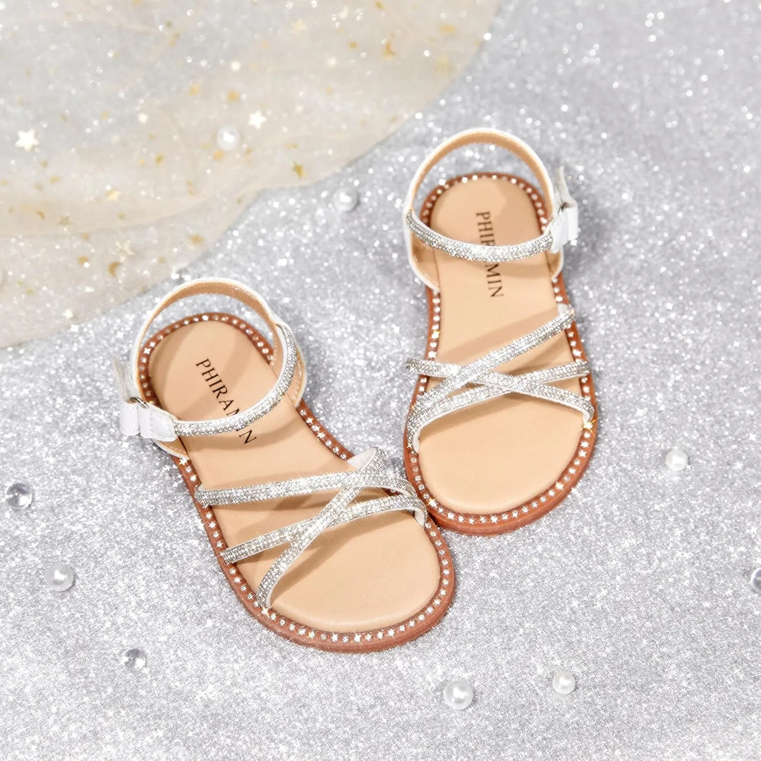Toddler Flower Girl Sandals - Girl Summer Dress Shoes Toddler Little Kid Wedding Party