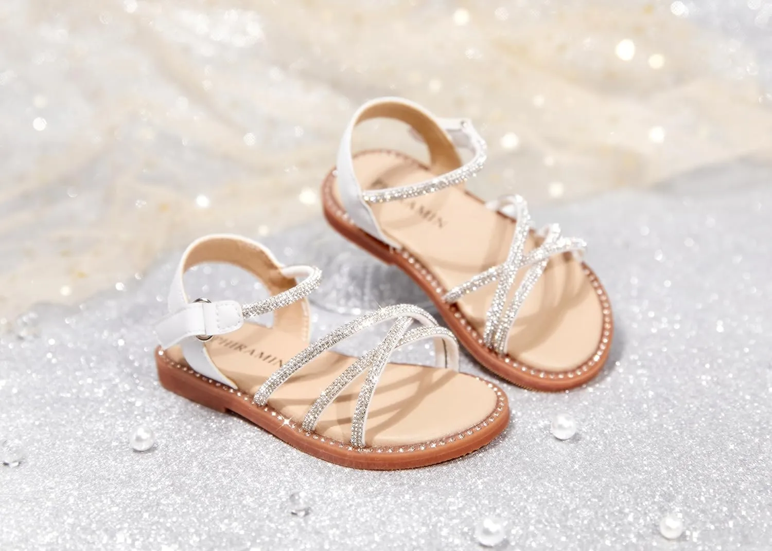 Toddler Flower Girl Sandals - Girl Summer Dress Shoes Toddler Little Kid Wedding Party