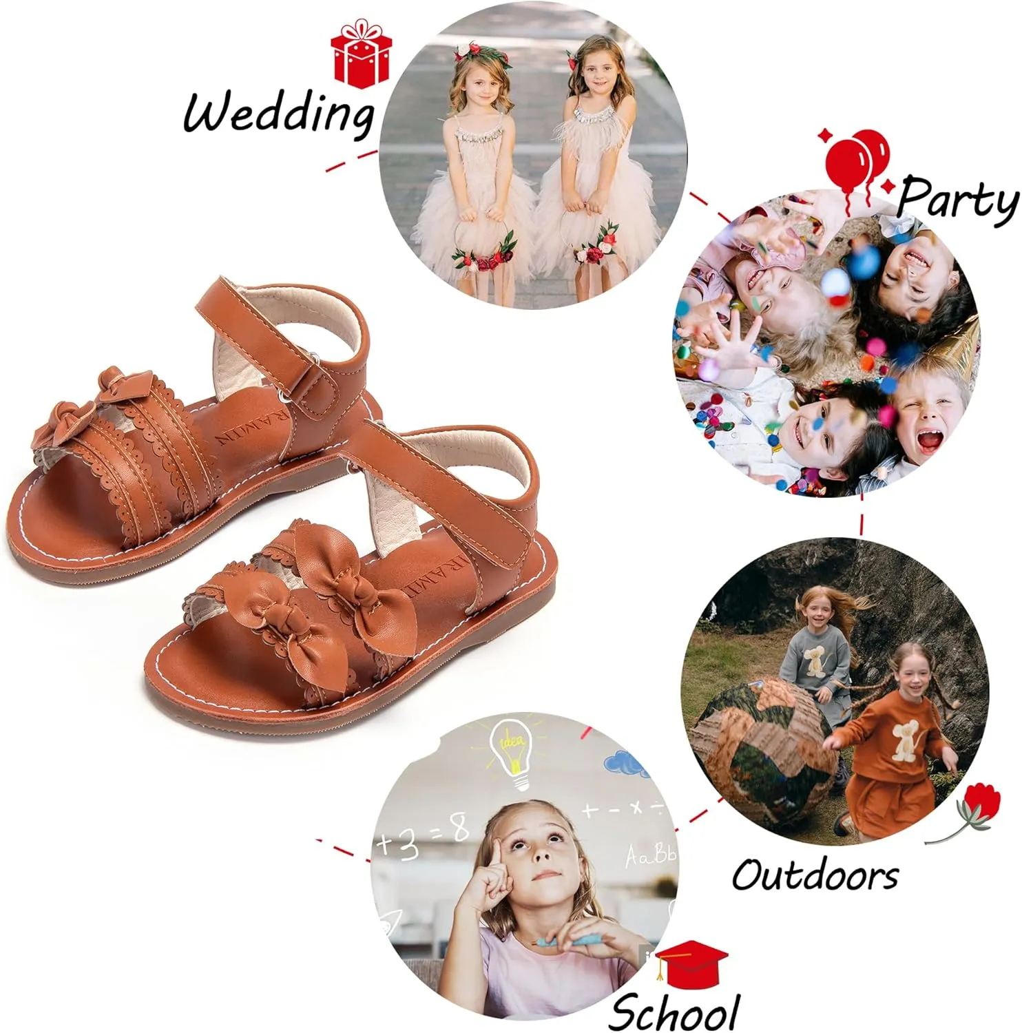 Toddler Flower Girl Sandals - Girl Summer Dress Shoes Toddler Little Kid Wedding Party