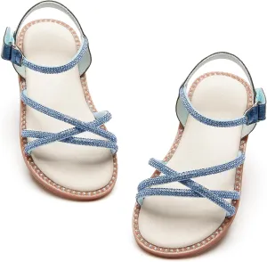 Toddler Flower Girl Sandals - Girl Summer Dress Shoes Toddler Little Kid Wedding Party