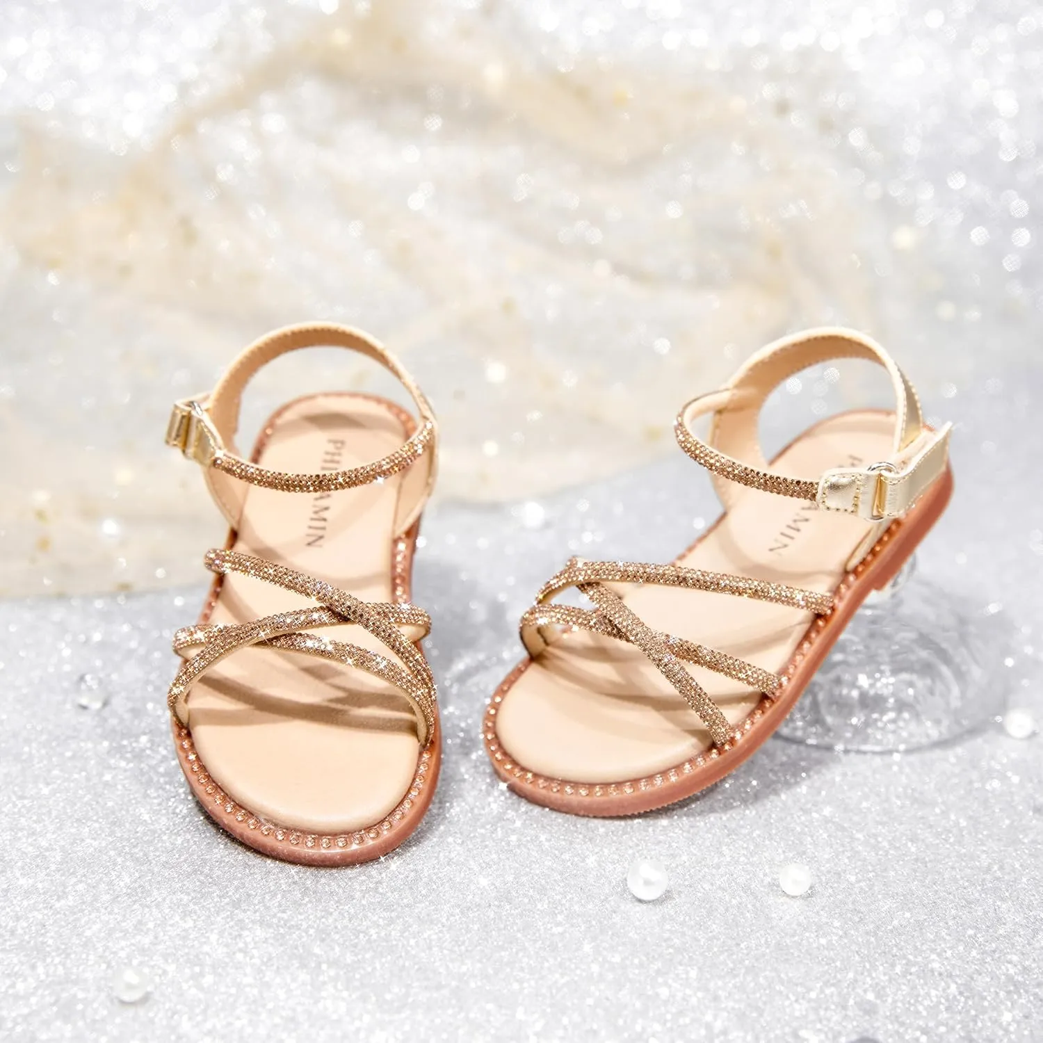 Toddler Flower Girl Sandals - Girl Summer Dress Shoes Toddler Little Kid Wedding Party