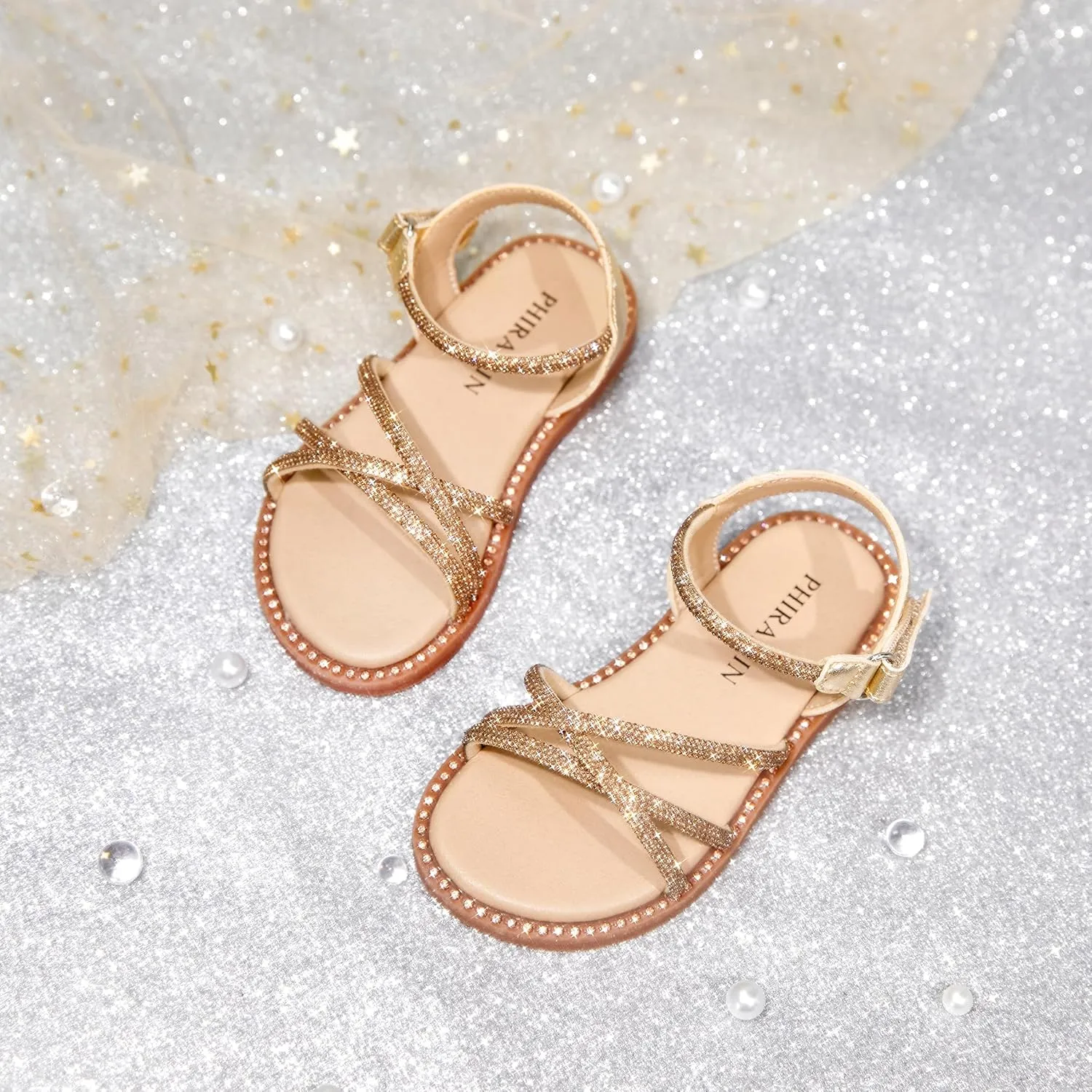 Toddler Flower Girl Sandals - Girl Summer Dress Shoes Toddler Little Kid Wedding Party