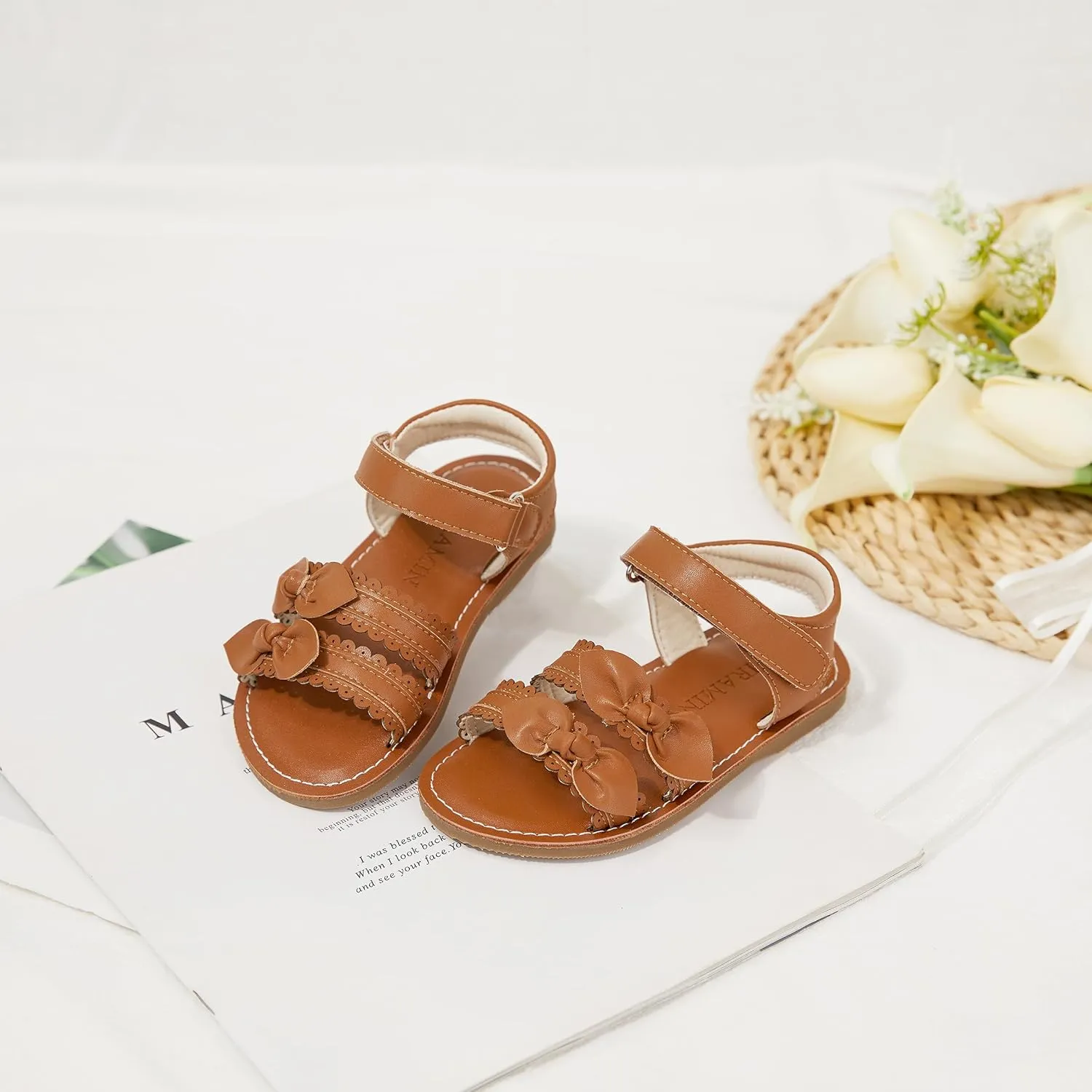 Toddler Flower Girl Sandals - Girl Summer Dress Shoes Toddler Little Kid Wedding Party