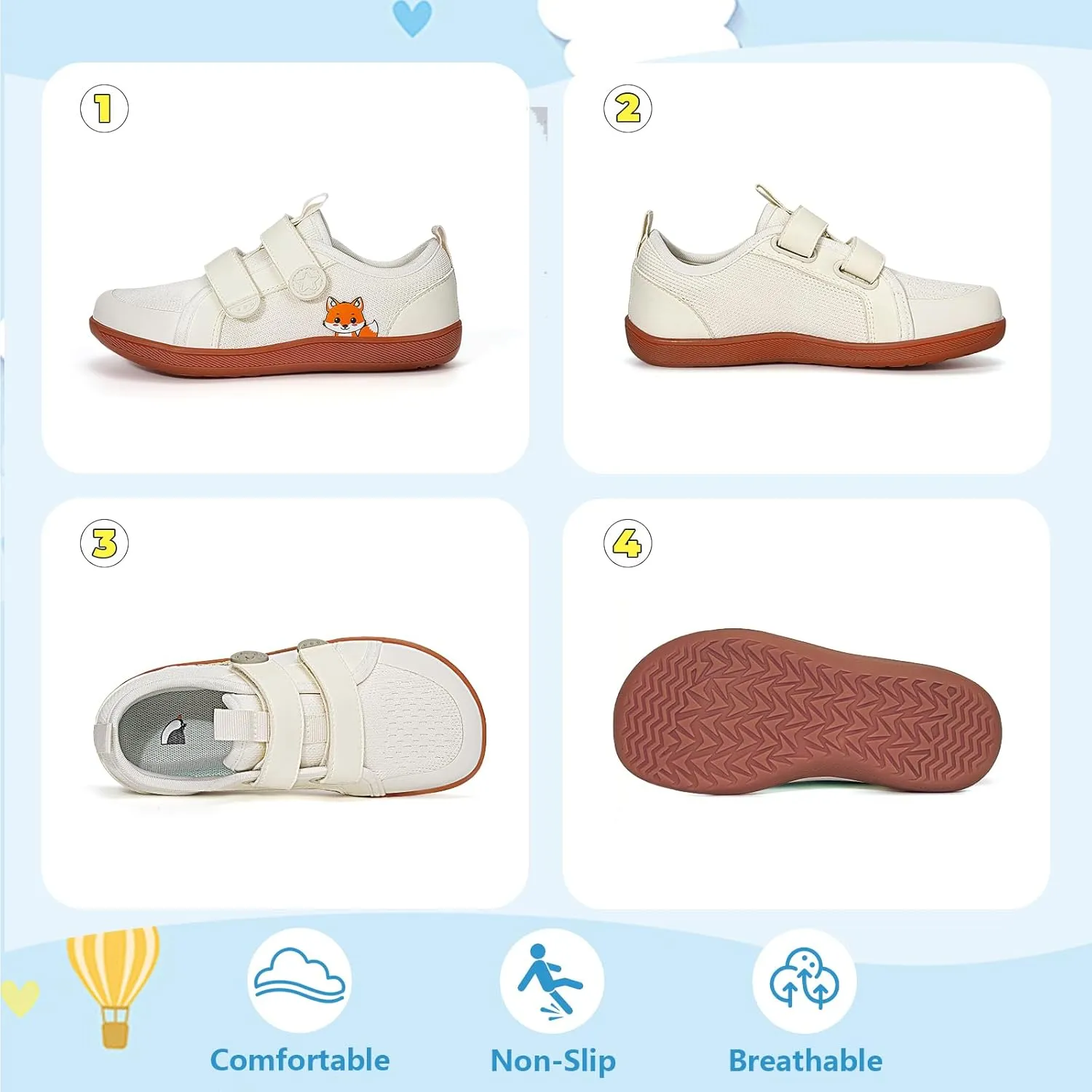 Toddler Little Kid Wide Barefoot Shoes Boys Girls Sneakers Kids Tennis Shoe Zero Drop Minimalist Non Slip Lightweight Comfortable Healthy Running Shoes