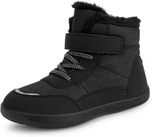 Toddler/Little/Big Kids Barefoot Shoes Girls Boys Winter Wide Toe Box Fur Lined Warm Anti-Slip Minimalist High Top Snow Boots