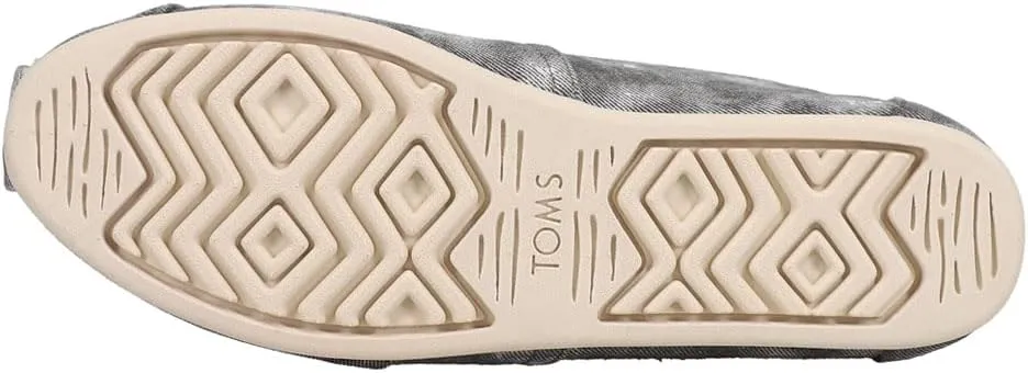 TOMS Womens Alpargata Distressed Slip On Flats Casual - Black