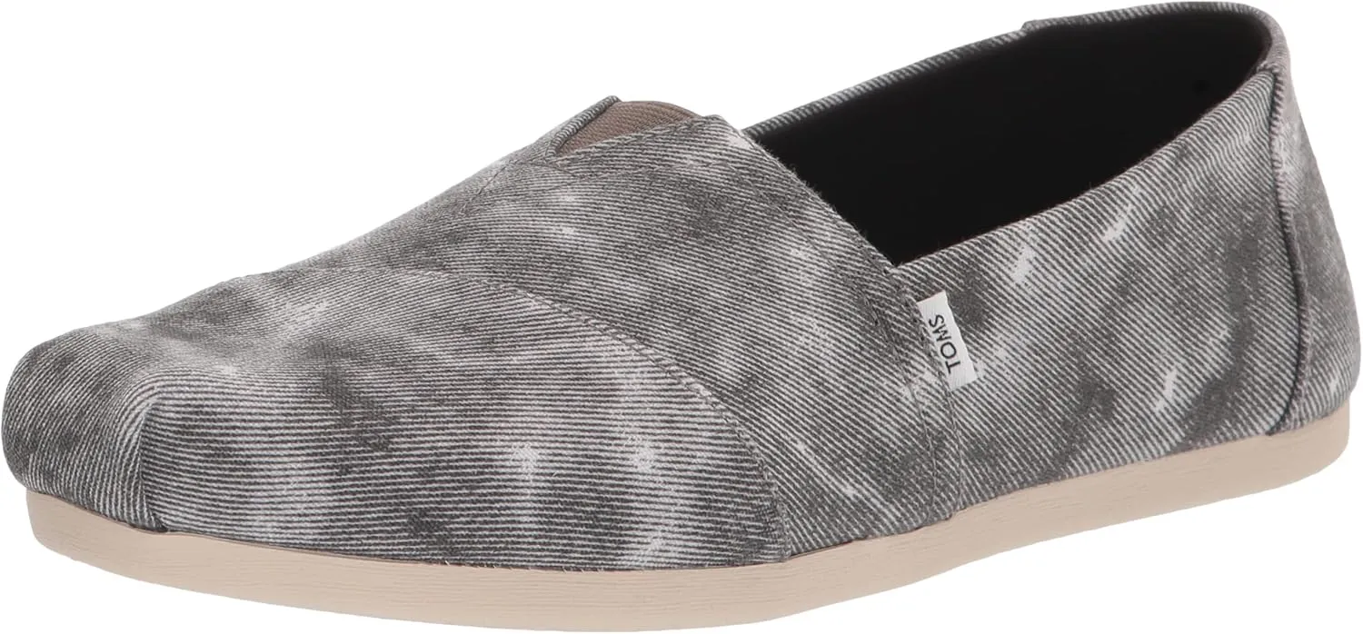 TOMS Womens Alpargata Distressed Slip On Flats Casual - Black