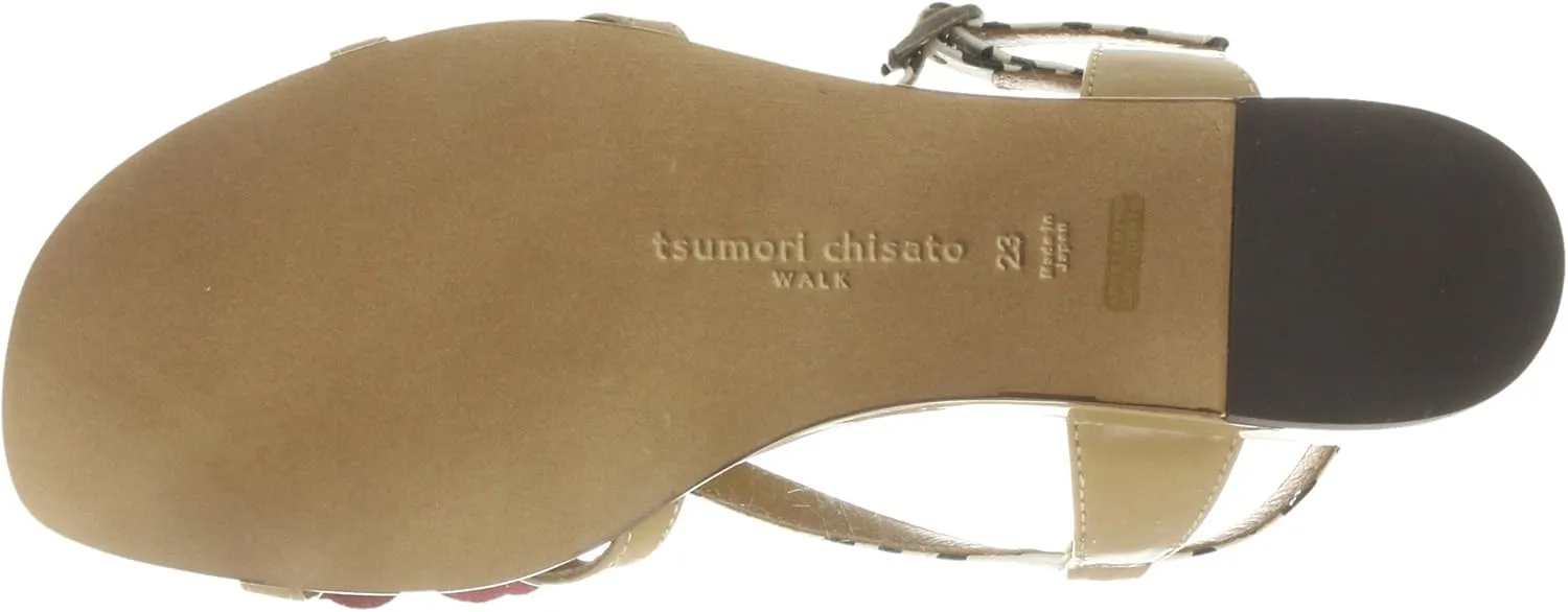 Tsumori Chisato Walk 4077 Flat Sandals with Flower Motif