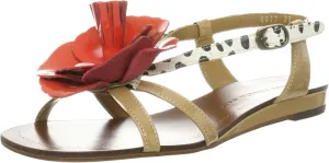 Tsumori Chisato Walk 4077 Flat Sandals with Flower Motif
