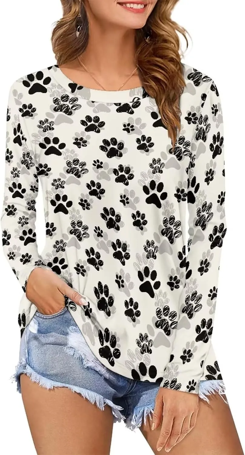 Uasibuni Women's Loose Comfy Casual Long Sleeve T-Shirts Plain T-Shirt Women Gift