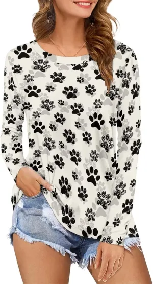 Uasibuni Women's Loose Comfy Casual Long Sleeve T-Shirts Plain T-Shirt Women Gift