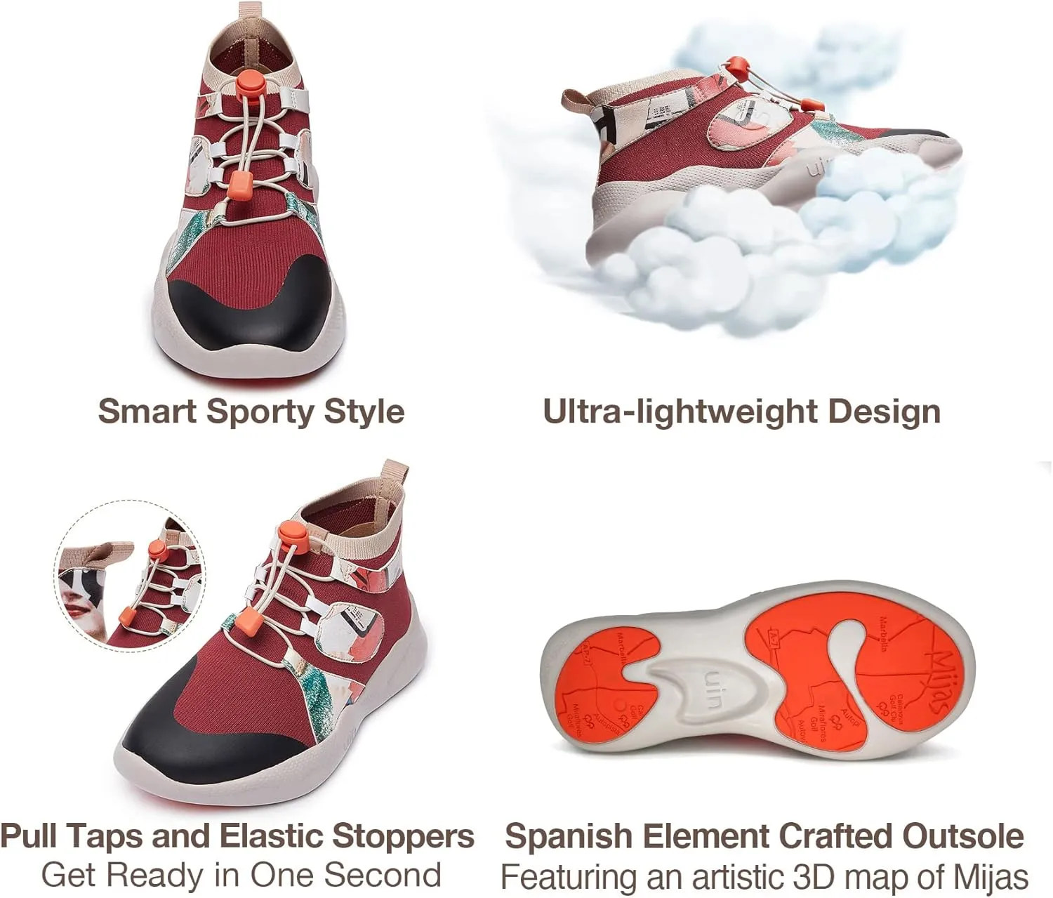 UIN Women's Fashion Sneakers Lightweight Walking Casual Comfortable Art Painted Athletic Travel Shoes Mijas