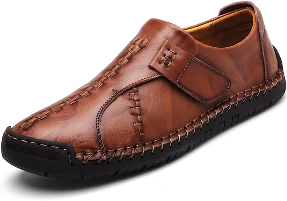 UPIShi Leather Mens Casual Slip-On Driving Loafers Oxford Walking Boat Sneaker Shoes
