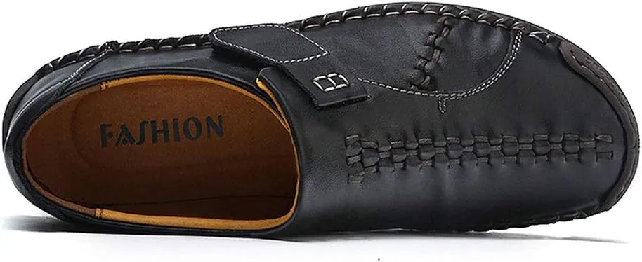 UPIShi Leather Mens Casual Slip-On Driving Loafers Oxford Walking Boat Sneaker Shoes