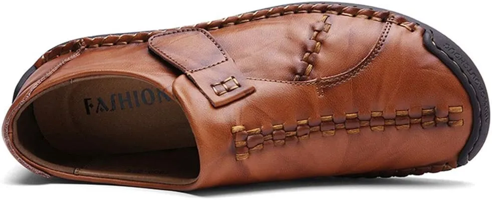 UPIShi Leather Mens Casual Slip-On Driving Loafers Oxford Walking Boat Sneaker Shoes