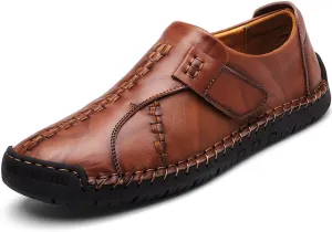 UPIShi Leather Mens Casual Slip-On Driving Loafers Oxford Walking Boat Sneaker Shoes