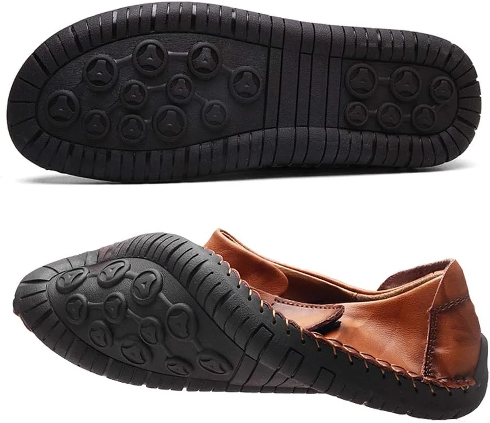 UPIShi Leather Mens Casual Slip-On Driving Loafers Oxford Walking Boat Sneaker Shoes