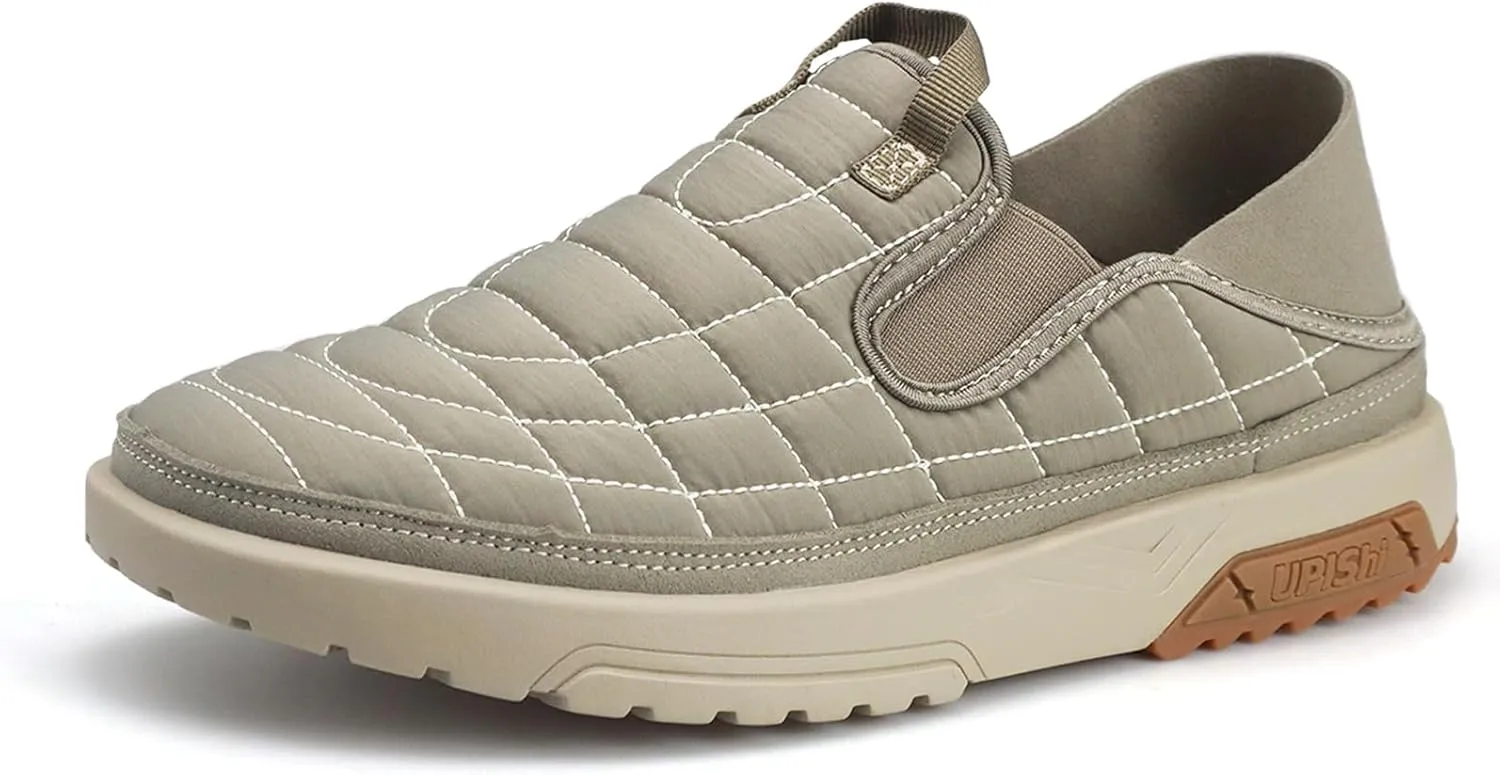 UPIShi Men's House Wide Slippers Indoor Outdoor Loafers Casual Walking Camping Slip On Shoes