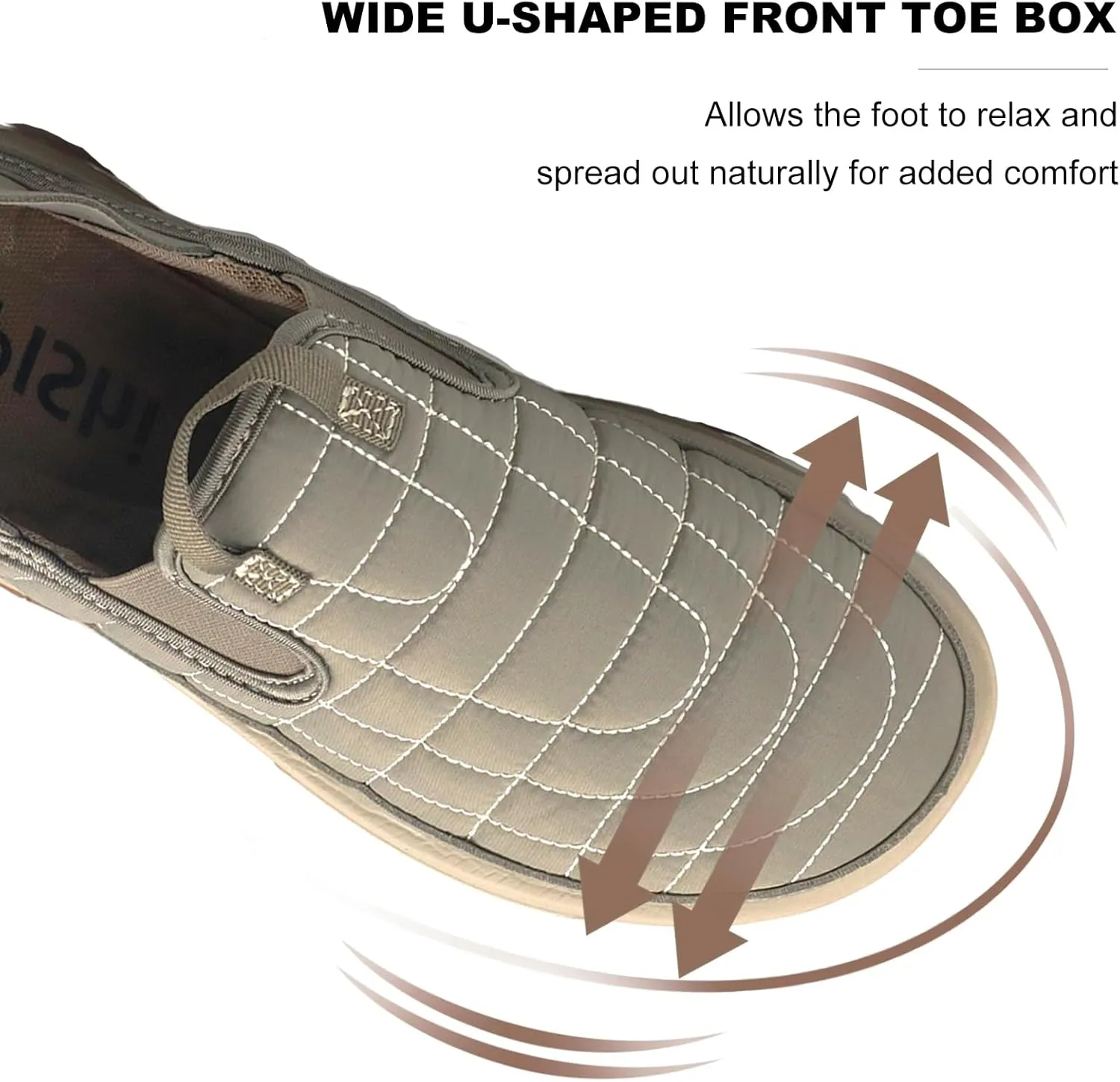 UPIShi Men's House Wide Slippers Indoor Outdoor Loafers Casual Walking Camping Slip On Shoes