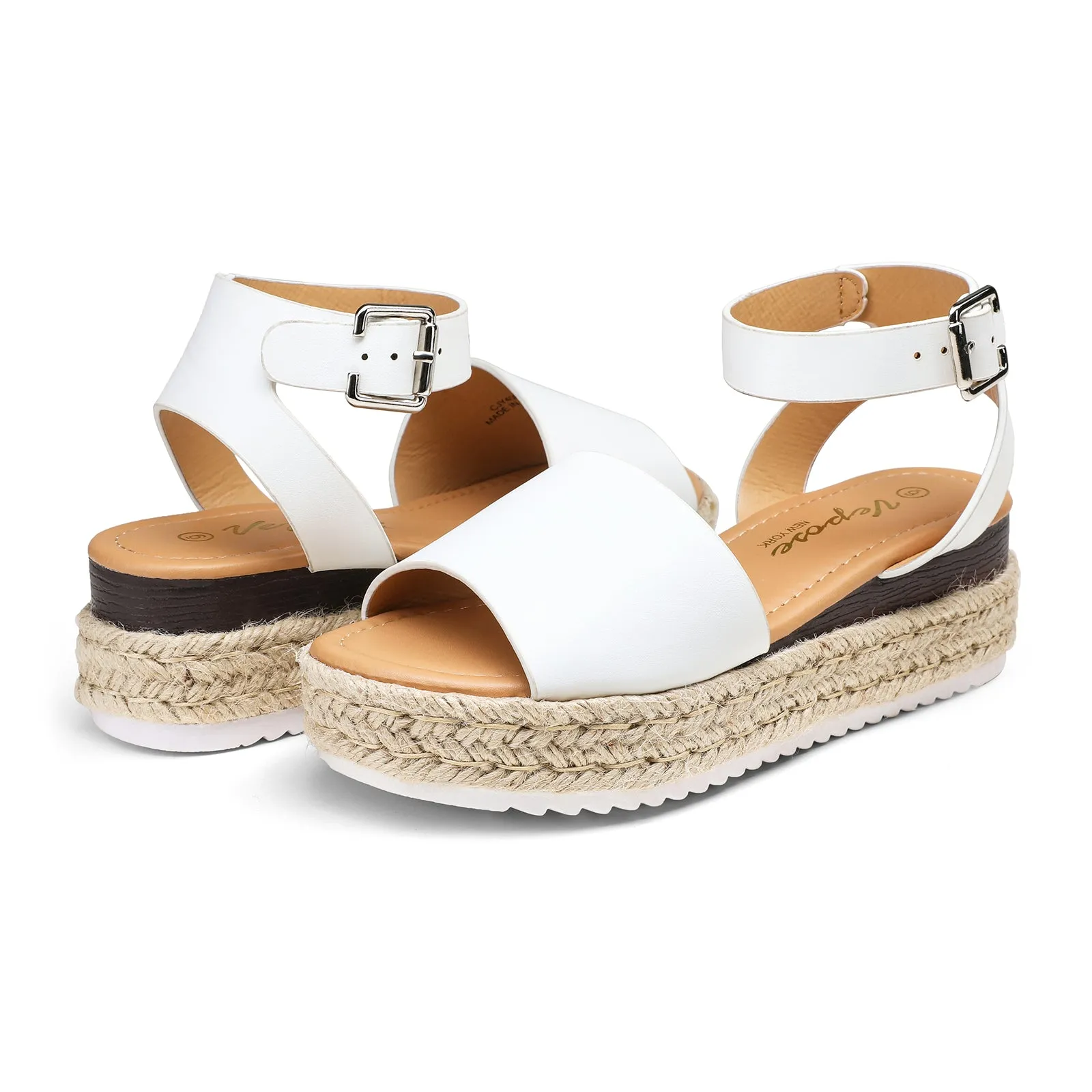 Vepose Women's 400A Espadrilles Sandals Classic Wedge Platform Sandal