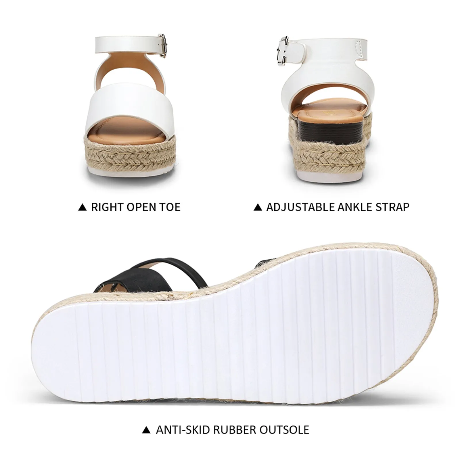 Vepose Women's 400A Espadrilles Sandals Classic Wedge Platform Sandal