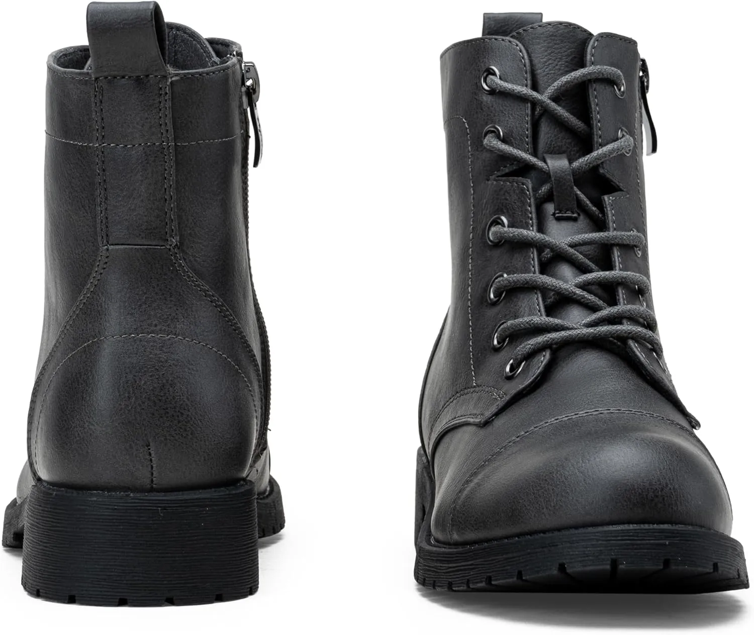 Vepose Women's Ankle Boots Lace up, Flat Fashion Combat Booties Low Heel