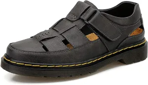 Veslexth Men Business Working Office Sandals Man Summer Breathable Synthetic Leather Walking Casual Oxfords Male Cocktail Party Fashion Dress Formal Shoes