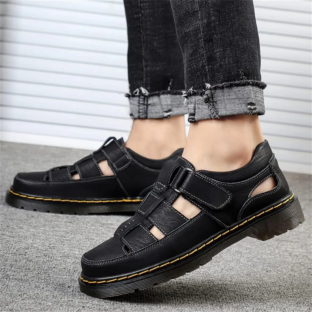 Veslexth Men Business Working Office Sandals Man Summer Breathable Synthetic Leather Walking Casual Oxfords Male Cocktail Party Fashion Dress Formal Shoes