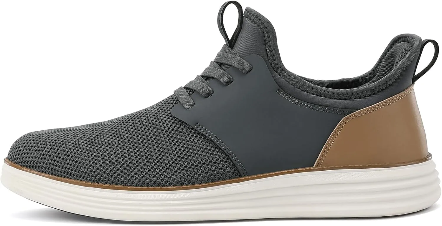 VILOCY Mens Slip On Casual Dress Shoes Hands Free Fashion Sneakers Mesh Tennis Walking Work Shoes Comfortable Breathable Lightweight Non Slip