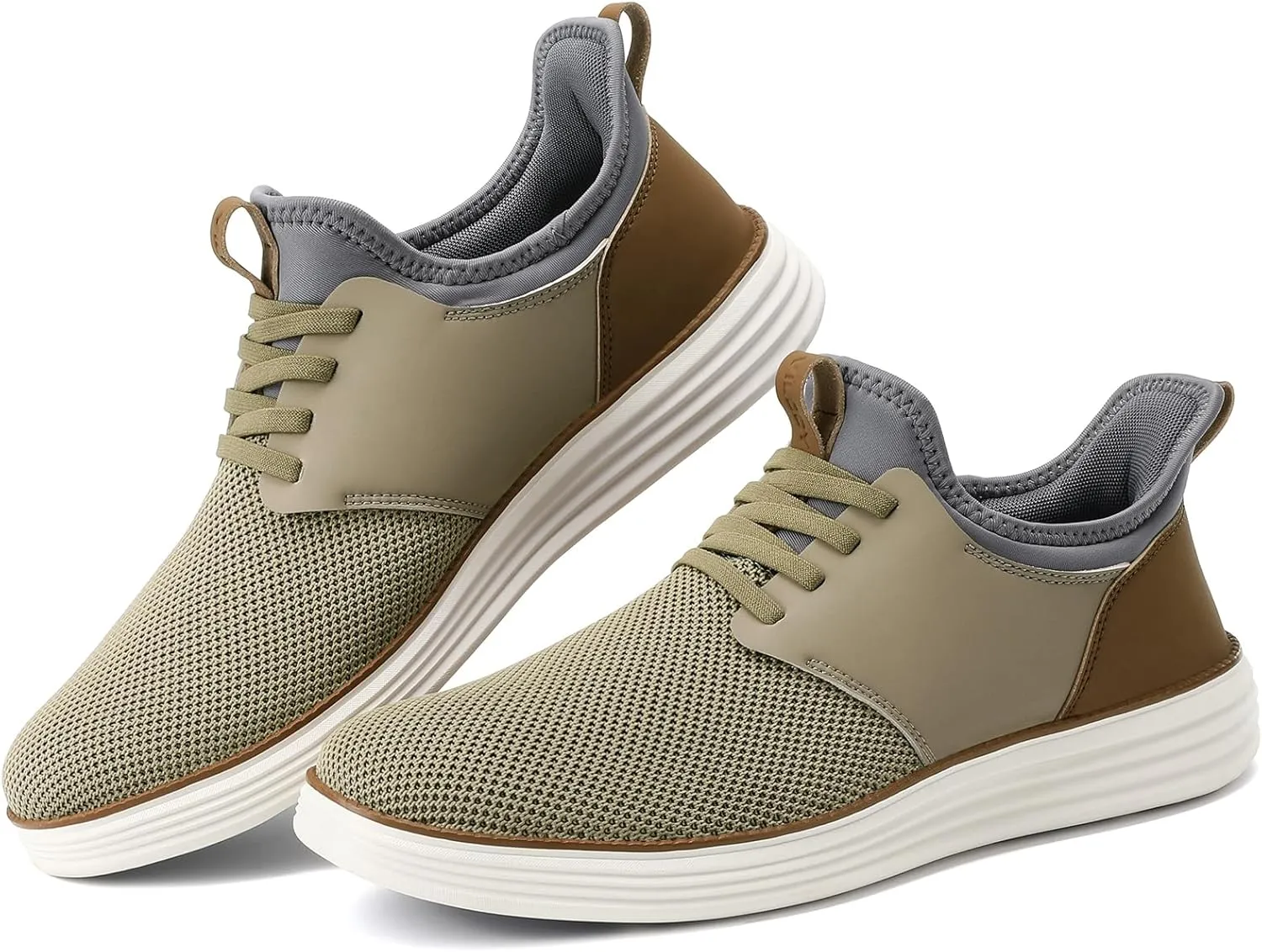 VILOCY Mens Slip On Casual Dress Shoes Hands Free Fashion Sneakers Mesh Tennis Walking Work Shoes Comfortable Breathable Lightweight Non Slip