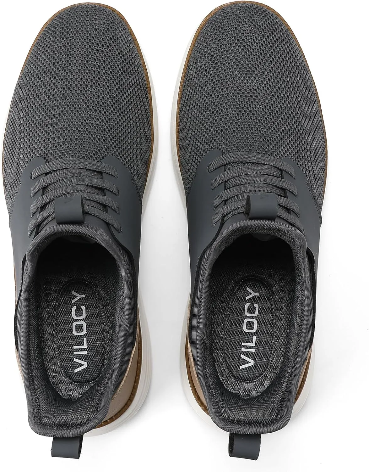 VILOCY Mens Slip On Casual Dress Shoes Hands Free Fashion Sneakers Mesh Tennis Walking Work Shoes Comfortable Breathable Lightweight Non Slip