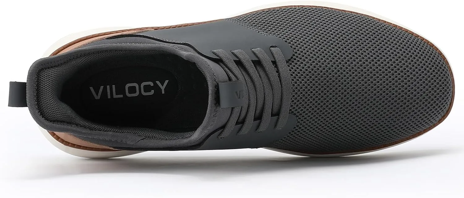 VILOCY Mens Slip On Casual Dress Shoes Hands Free Fashion Sneakers Mesh Tennis Walking Work Shoes Comfortable Breathable Lightweight Non Slip