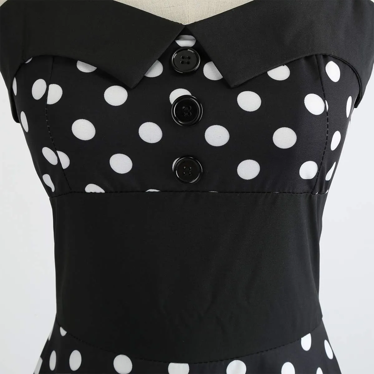 Vintage Women 1950s Rockabilly Swing Dress Pinup 50s Retro Hepburn Style Halterneck A-Line Dresses